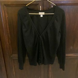 *4/$20* Black LOFT wool blend cardigan XL
